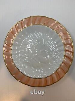 Mottahedeh Vista Alegre Salmon Swan 10 5/8 in Set of 4 Dinner Plates Portugal