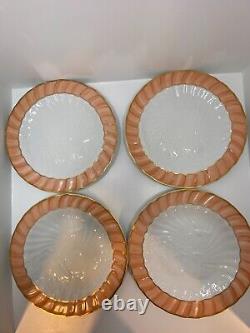 Mottahedeh Vista Alegre Salmon Swan 10 5/8 in Set of 4 Dinner Plates Portugal