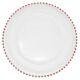 Ms Lovely Clear Glass Charger 12.6 Inch Dinner Plate With Beaded Rim Set Of