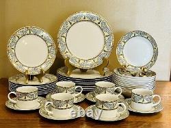 Muirfiled Proscenium Dinner Set China Service for 8 Multicolor Swags 40 Pcs MINT