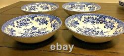 NEW 12 Pc SET ROYAL STAFFORD ASIATIC PHEASANT Blue Dinner Plates Bowl Dishes