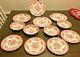 New 12 Pc Set Royal Stafford Asiatic Pheasant Pink Red Dinner Plates Bowl Dishes