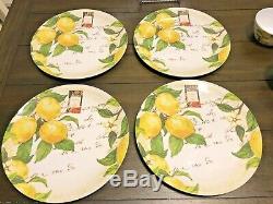 NEW! 20 Pc SET Nicole Miller Lemon Tuscan Melamine Dinner Plates Bowls Serving