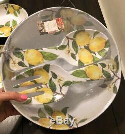 NEW! 20 Pc SET Nicole Miller Lemon Tuscan Melamine Dinner Plates Bowls Serving