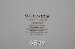 NEW 39 Piece Set of Sonoma Life + Style Horizon Dish Set, White Dinner Plates