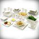 New 45 Piece Dinnerware Set Square Banquet Plates Dishes Bowls Kitchen Dinner