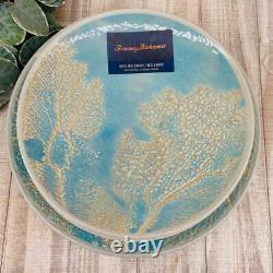 NEW 8pc Tommy Bahama Coral Ocean Pattern Melamine Plate Set Dinner Salad 4-Each