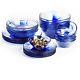 New Bormioli Rocco Murano Dinner Plates Blue Set Of 12 Free Shipping