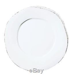 NEW Italian VIETRI Dinnerware Lastra WHITE 12 Dinner Plate Set of 4