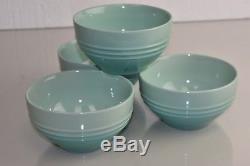 NEW Le Creuset Cool Mint 16 PC for 4 Dinner Salad Plates Soup Pasta Cereal Bowl