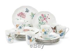 NEW Lenox 18 PC SET for 6 Butterfly Meadow Dragonfly Dinner Salad Plates Mugs