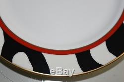 NEW Lenox 24 Pc SET for 8 DINNER ACCENT BUTTER Plate s SCALAMANDRE ZEBRAS Red