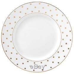 NEW Lenox 8 Pc SET DINNER + SALAD Plate s Kate Spade LARABEE ROAD GOLD