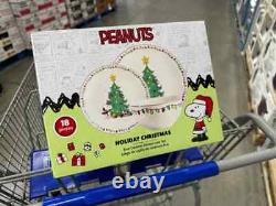 NEW Peanuts Snoopy 18-Piece Holiday Ceramic Dinnerware Set