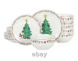 NEW Peanuts Snoopy 18-Piece Holiday Ceramic Dinnerware Set