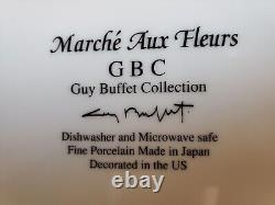 NEW RARE FULL SET Guy Buffet French Marche Aux Fleur Porcelain 11 Dinner Plates