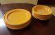New Set 6 Emile Henry Saffron Yellow Bowls & Plates (88-21 88-25 Mustard Dinner)