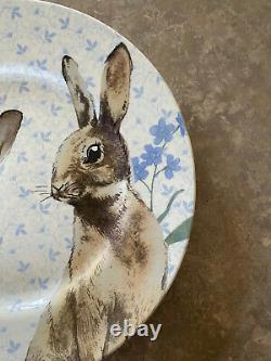 NEW Set of 8 Bunny Rabbit Dinner Plates Royal Stafford England FAST Ship