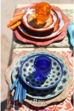 NEW Spanish Porcelain 18-piece Dinner Set Multicolour Plates Stoneware Bowls