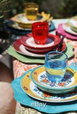 NEW Spanish Porcelain 18-piece Dinner Set Multicolour Plates Stoneware Bowls