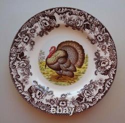 NEW Spode Woodland 10.5 Dinner Plates Turkey Birds Thanksgiving Set of 4 England