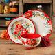 New The Pioneer Woman Vintage Floral 12 Pc Dinnerware Set Service For 4 Plate