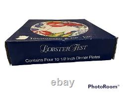 NIB Lobster Fest Youngberg & Co. Set Of 4 Dinner Plates 10.5