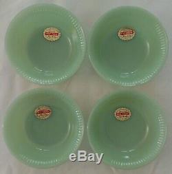 NOS sticker Fire King Jadeite 17 piece set 4 ea dinner plates/bowls/cups/saucers