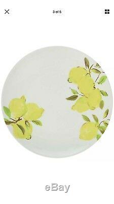 NWT Kate Spade Lemon 12 PC Melamine Dinnerware Set Dinner & Salad Plates & Bowls