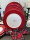 Nwt Set Of (4) Kate Spade Rutherford Circle 11.5 Red Dinner Plates