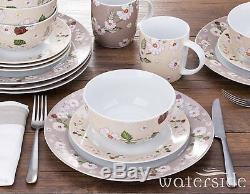 Natural Blossom 32pc Dinner Set Porcelain Dining Plates Bowls Mugs Crockery Gift