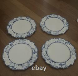 New Anthropologie Lyla Blue Motif Floral Dinner Plates, SET 0F 4