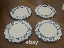 New Anthropologie Lyla Blue Motif Floral Dinner Plates, SET 0F 4