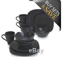 New Casual Dinnerware Sets 16 Piece Square Dinner Plates for Kitchen Bowls