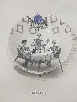 New Set Of 8 Royal Stafford Halloween SKELETON DINING Dinner + Pasta Plates