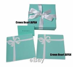New TIFFANY & CO Blue Bow Ribbon 2 Dessert Plate Set in Gift Box fr JAPAN 14cm