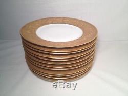 Nice Set Of 12 Epaig Royal Czechoslovakia Gold Rim Dinner Plates