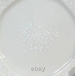 Noritake Chandon Plates Baroque White Floral Gold Trim / Chop Plate 9 Pcs