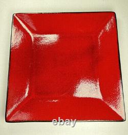 Oneida Sunset Dinner Plates SET 6 Square Red Brown 10 1/4 Wide