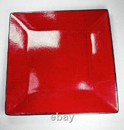 Oneida Sunset Dinner Plates SET 6 Square Red Brown 10 1/4 Wide