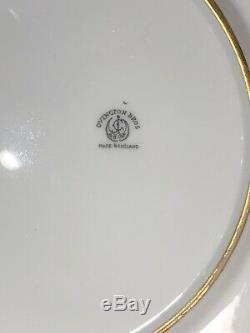 Ovington Bros / Brothers Gold Encrusted Gilded Hand-Painted Dinner Plates Set 6