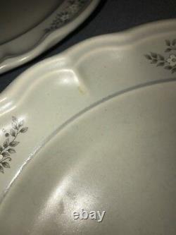 PFALTZGRAFF Heirloom 56 Piece Retired Dinner Plate Glassware Gray White Set