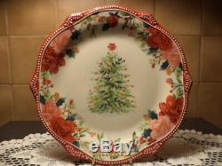 Pioneer Woman Cheerful Rose Christmas Red 16 Pc. STONEWARE DINNERWARE SET-NEW