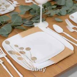 Plastic Dandelion Square Dinner Plate Tableware Set Wedding Party Dinner Package