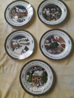 Portmeirion A Christmas Story by Susan Winget Set of 5 Dinner Plates