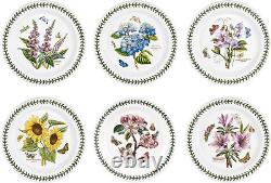 Portmeirion Botanic Garden Dinner Plates Set of 6 Assorted Motifs