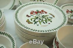 Portmeirion Botanic Garden Mistletoe China 48 Pc Set Dinner Plates Cereal Bowls