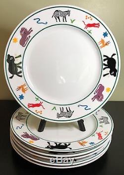 Pottery Barn SAFARI Animal 11 Dinner Plate Set of 6 Discontinued IDG