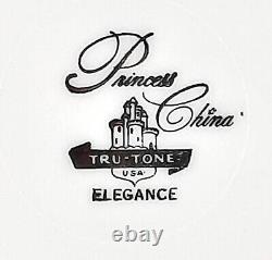 Princess China ELEGANCE White Platinum Ring 10 Plates/2 Platters/Gravy Boat/C+S