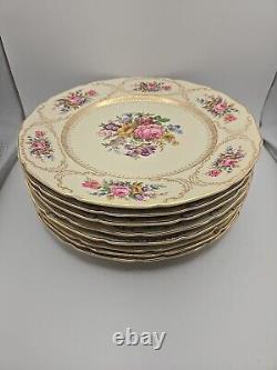 Queen's Bouquet by Rosenthal Set Of 8 Continental Ivory 10 5/8 Dinner Plates